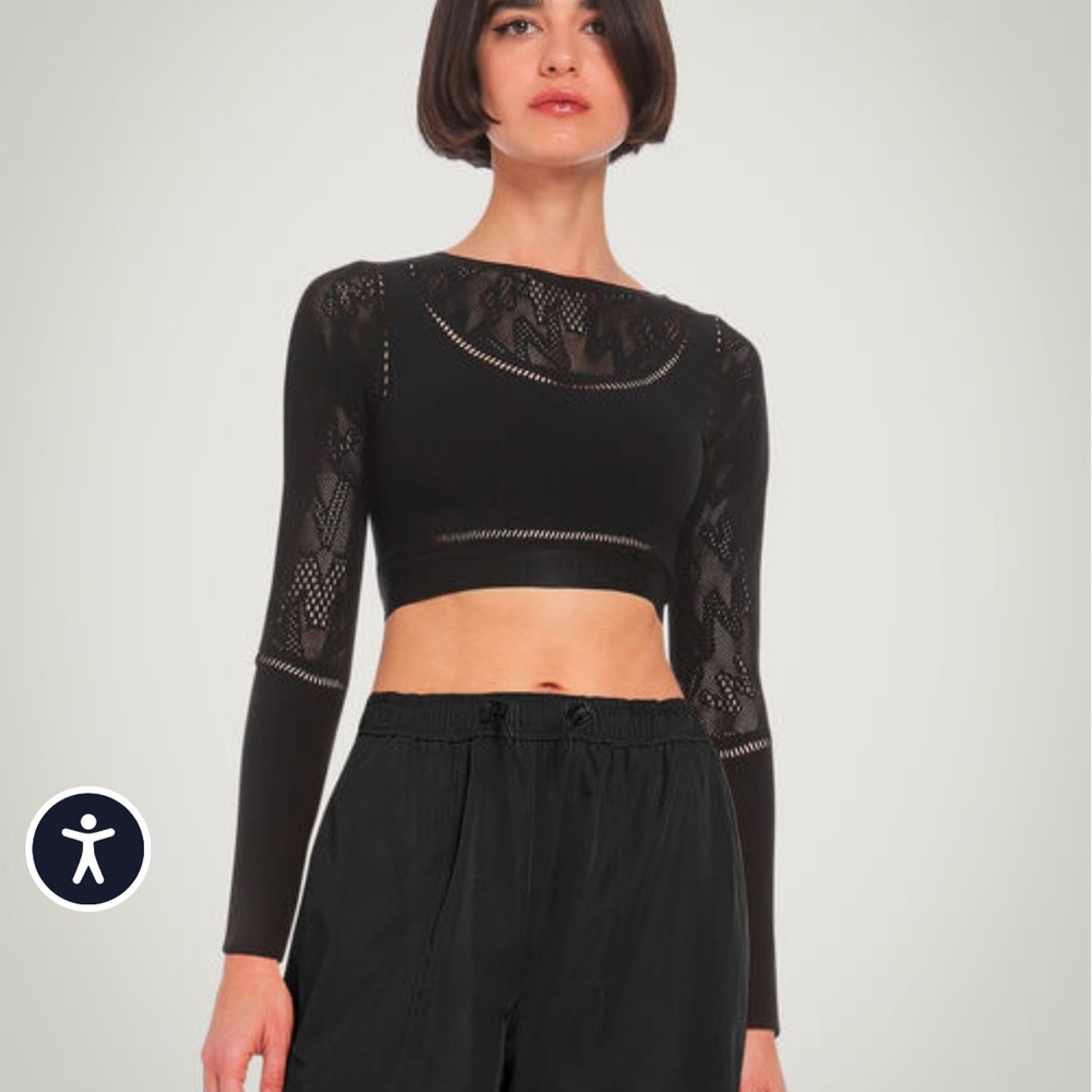 Wolford Sporty Logo Net Top Sz. M NWT